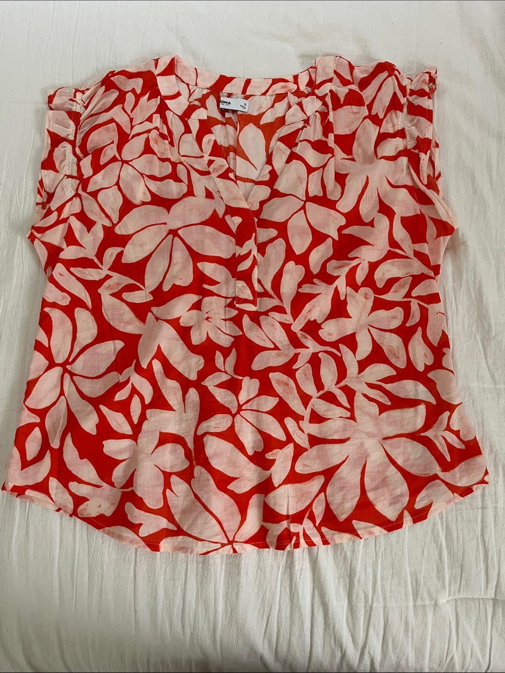 Sonoma Orange and White Top